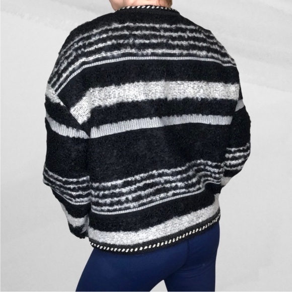 Mohair Wool Blend Cardigan Jacket Lightweight Luxury Chanel-like Shacket Medium - Picture 2 of 11